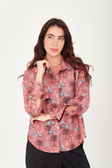 Camisa Mabi Print Altagracia Terracota