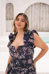 Enterizo Cielo Print Altagracia Negro