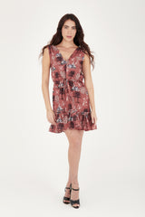 Vestido Estampado Tropical Altagracia Terracota